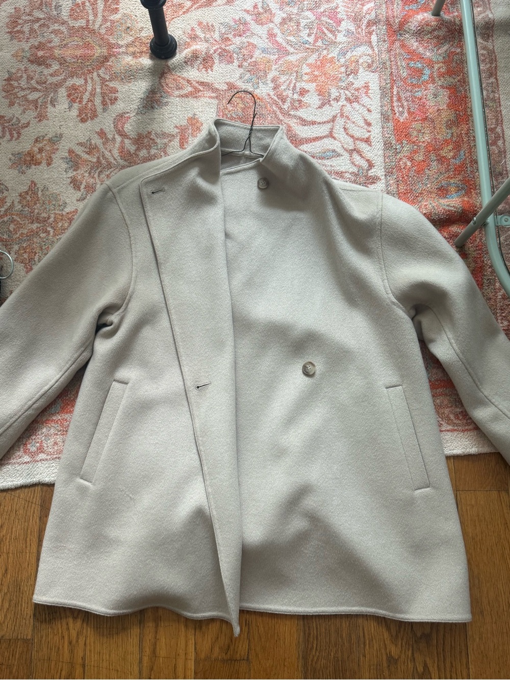 Uniqlo Women’s Cream Wool Blend Short Coat